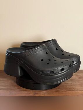 Crocs Siren Chunky Platform Heel Mule Clogs - US M11 W13 Unisex Heels